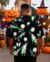 Big & Tall Men's Halloween Abstract Graffiti Fun Print Short Sleeve T-shirt